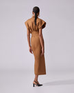 CAP SLEEVE COLUMN DRESS