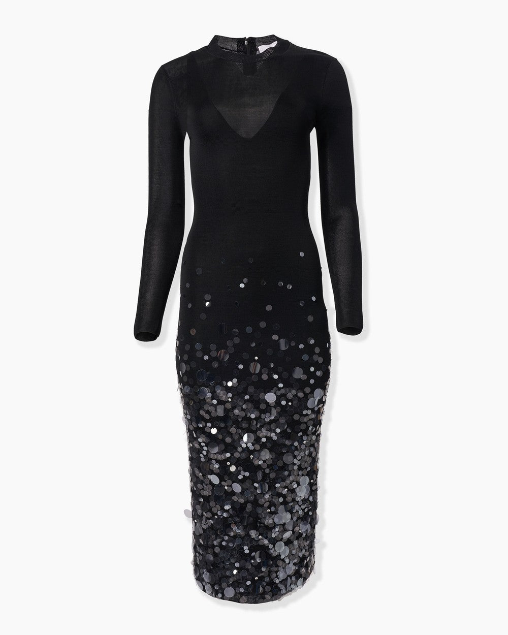 PAILETTE EMBROIDERED COCKTAIL DRESS