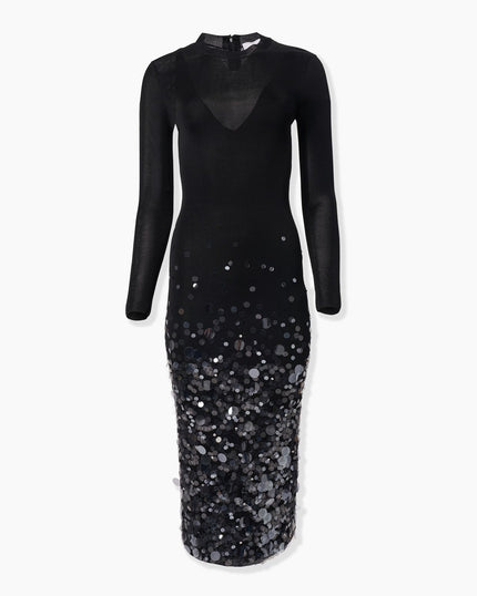 PAILETTE EMBROIDERED COCKTAIL DRESS