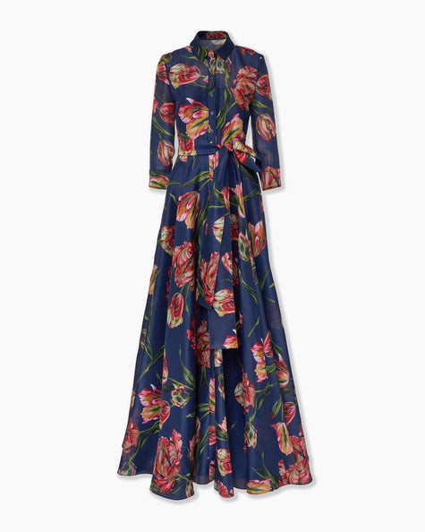 TULIP PRINT TRENCH GOWN