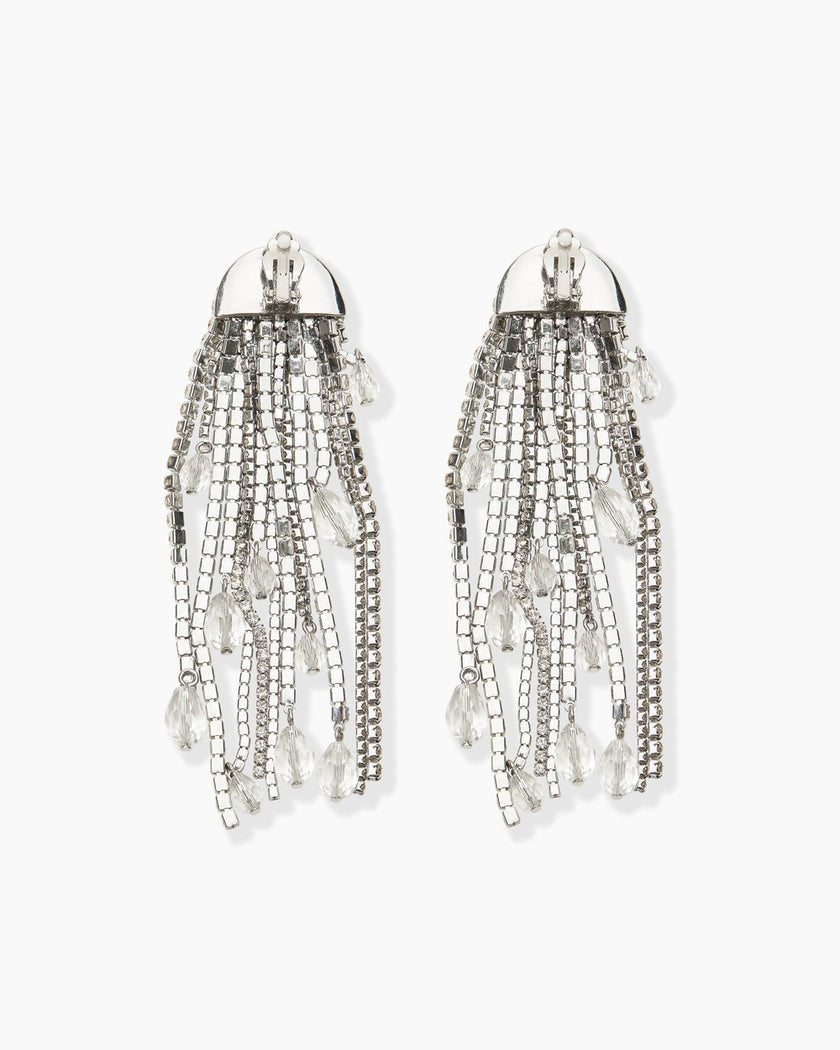 TEARDROP TASSEL EARRINGS CLIP ON