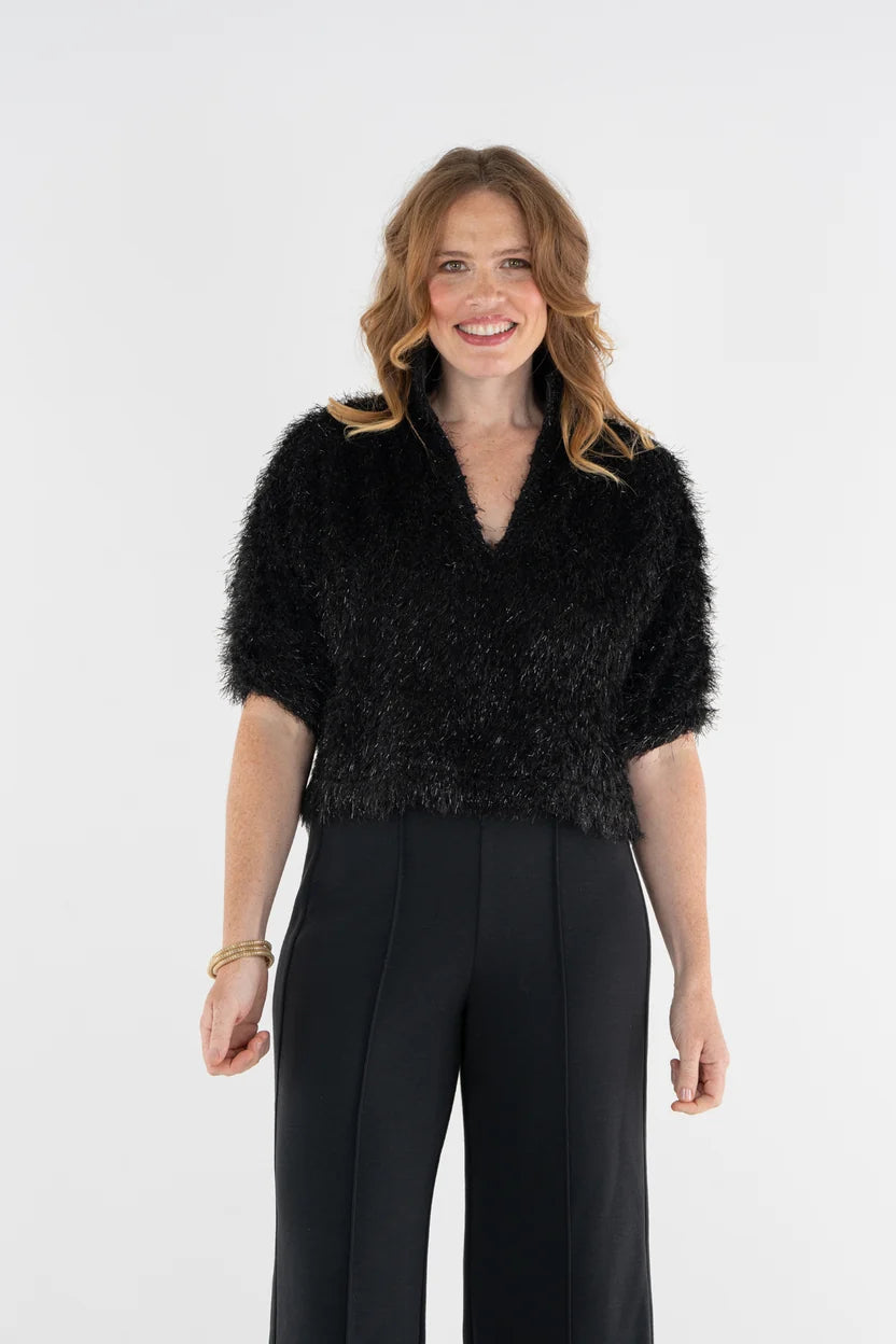ESTELLE TOP BLACK TIE