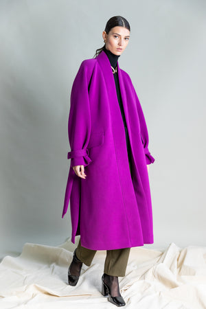 BELTED WRAP COAT