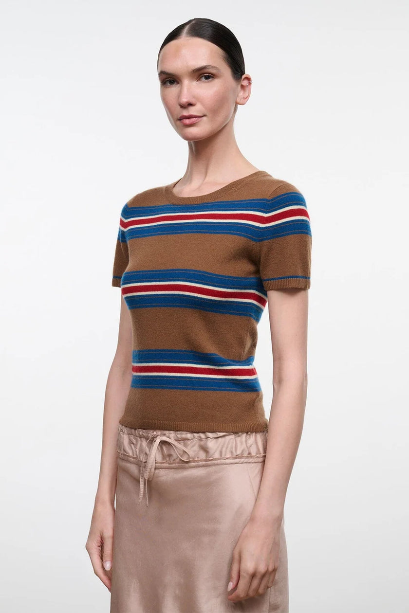 EASY CASHMERE TEE IN SAVOY STRIPE