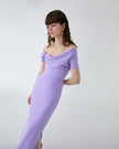 DRAPED OFF SHOULDER COLUMN GOWN