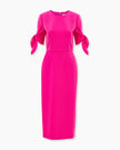 TIE SLEEVE MIDI DRESS
