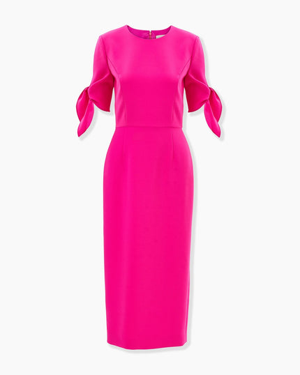 TIE SLEEVE MIDI DRESS