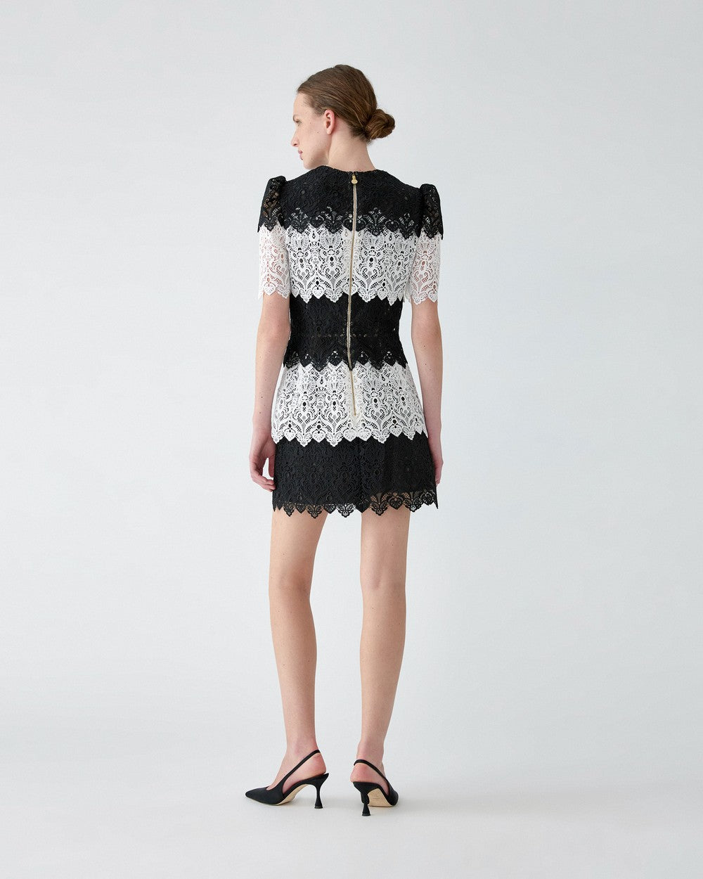 LACE TRIM MINI DRESS