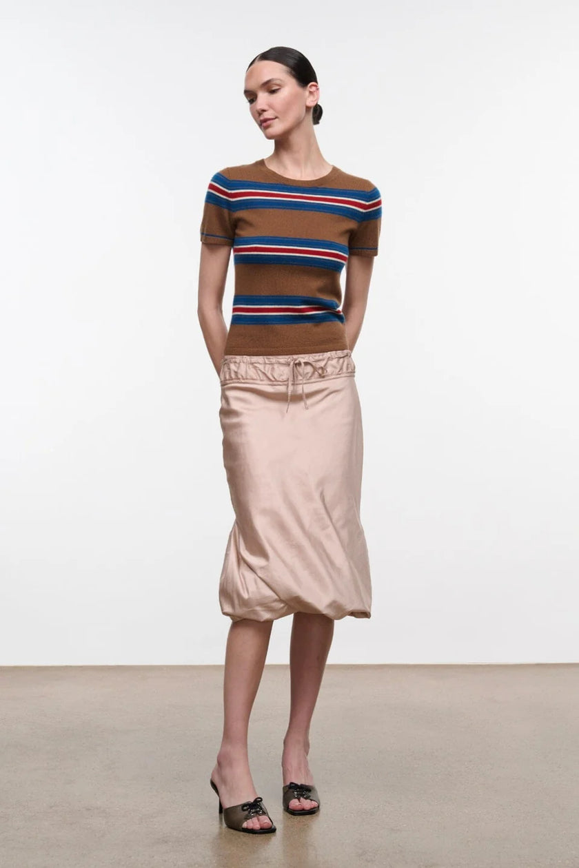 EASY CASHMERE TEE IN SAVOY STRIPE