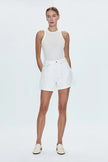 SAIGE HIGH RISE ALINE SHORT IN POLISHED WHITE
