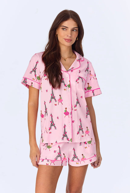 SHORT SLEEVE CLASSIC SHORTY STRETCH JERSEY PJ SET