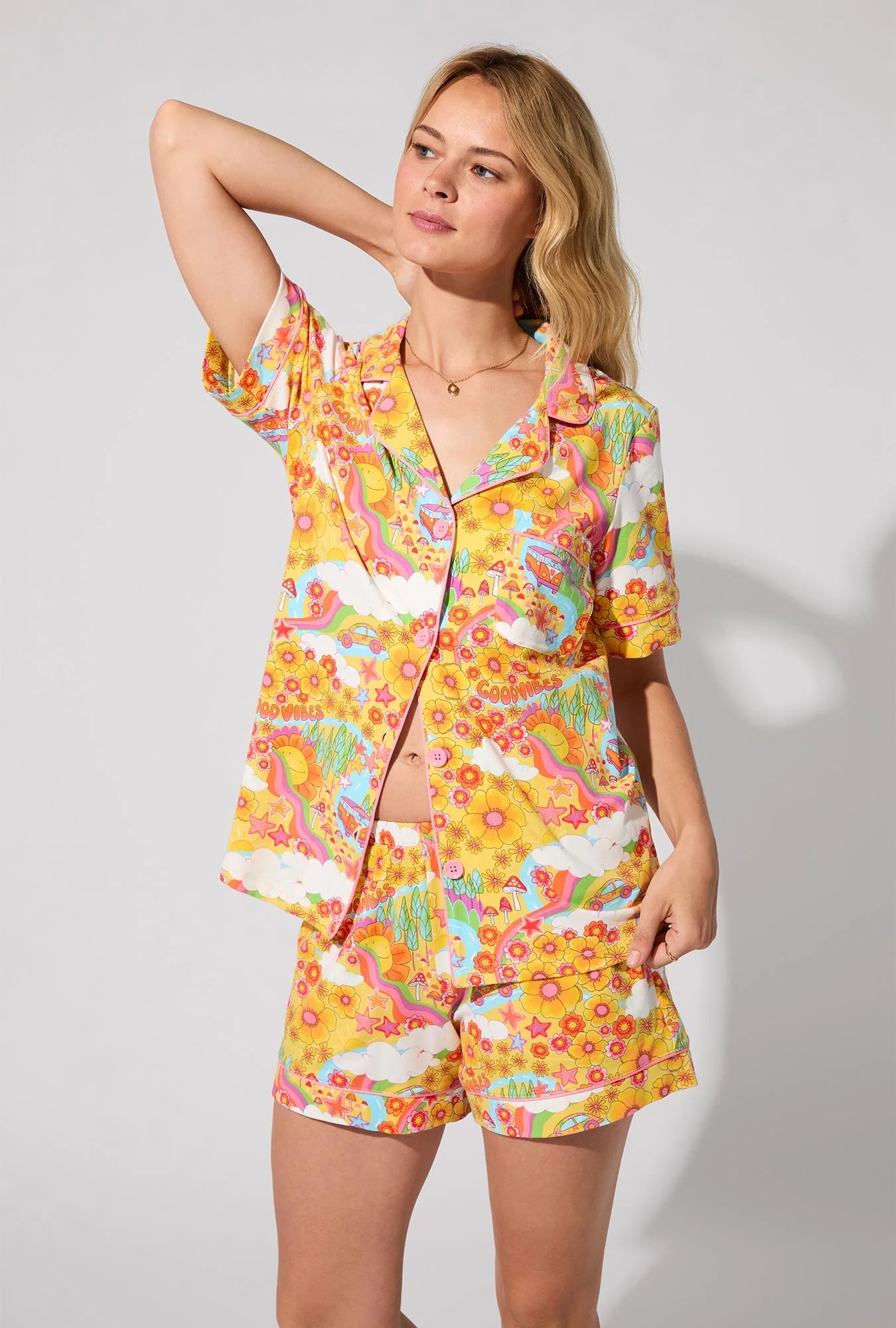 SHORT SLEEVE CLASSIC SHORTY STRETCH JERSEY PJ SET