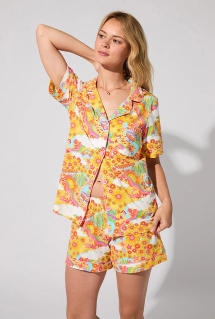SHORT SLEEVE CLASSIC SHORTY STRETCH JERSEY PJ SET