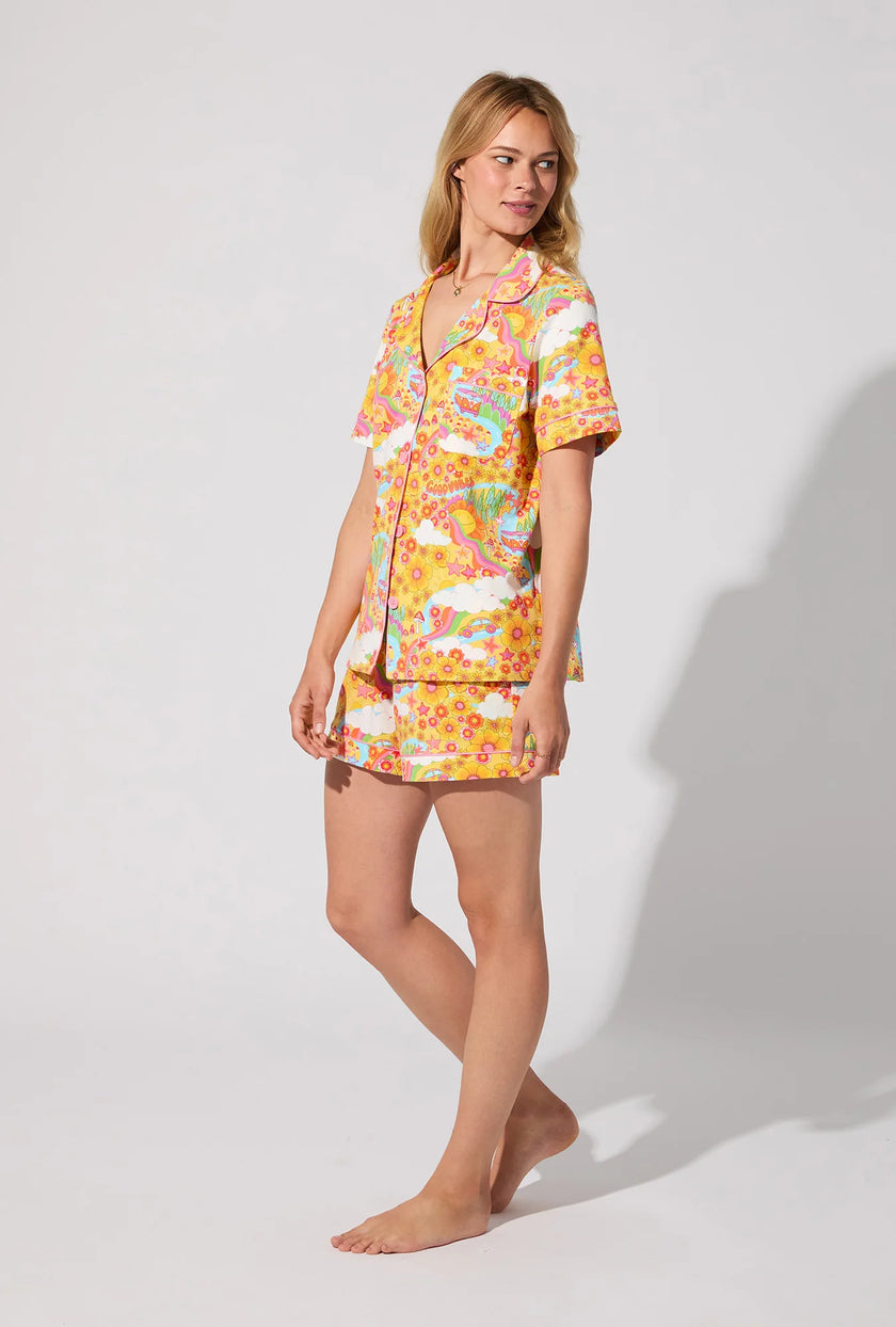 SHORT SLEEVE CLASSIC SHORTY STRETCH JERSEY PJ SET