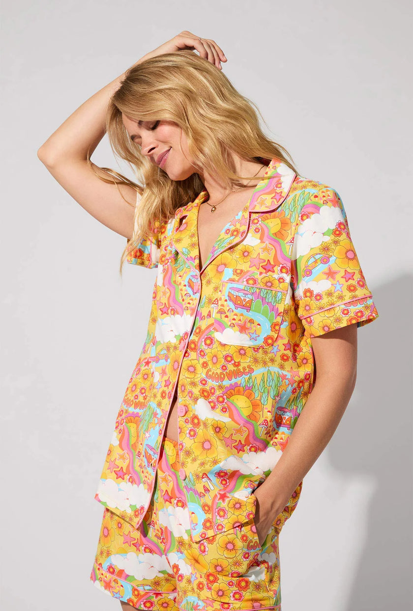 SHORT SLEEVE CLASSIC SHORTY STRETCH JERSEY PJ SET