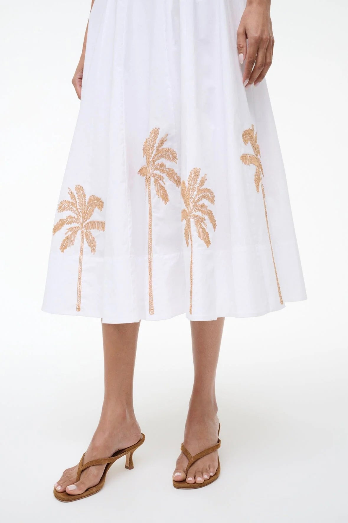 WELLS DRESS PALM EMBROIDERY