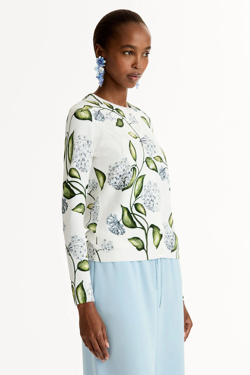 PORCELAIN FLOWER PRINTED CARDIGAN