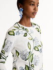 PORCELAIN FLOWER PRINTED CARDIGAN