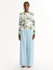 PORCELAIN FLOWER PRINTED CARDIGAN