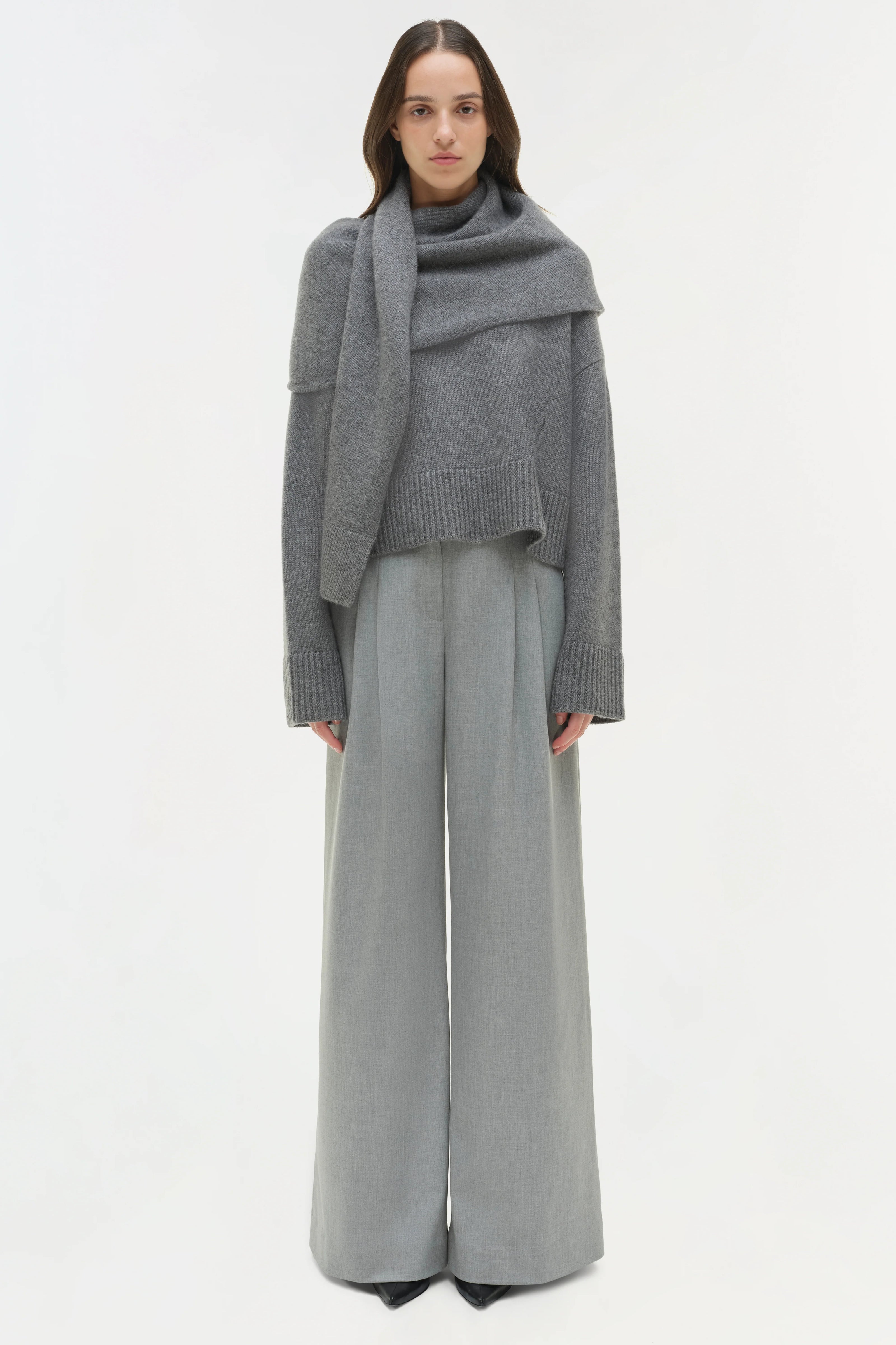 ELSON WOOL CASHMERE SCARF SWEATER