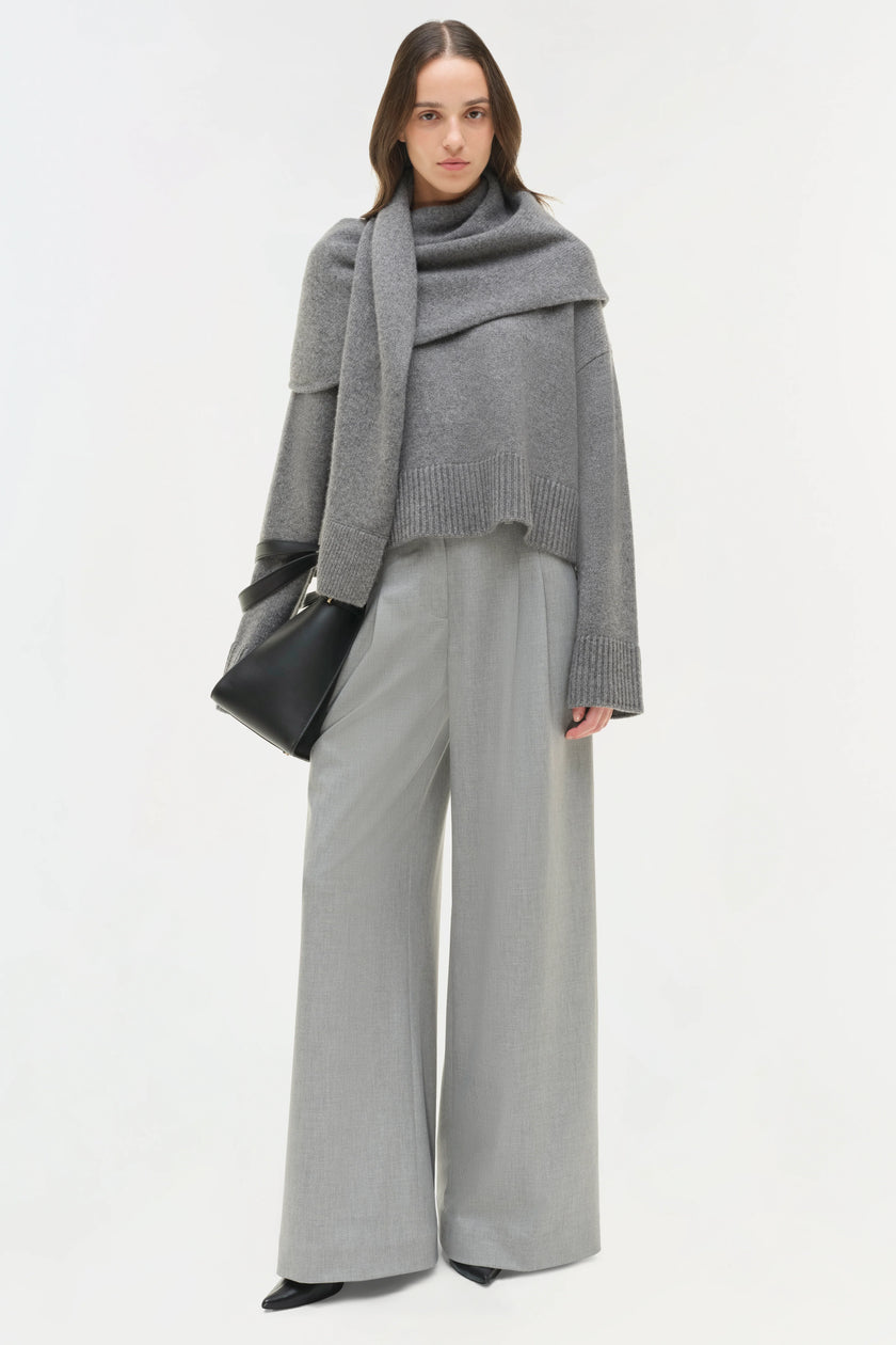 ELSON WOOL CASHMERE SCARF SWEATER