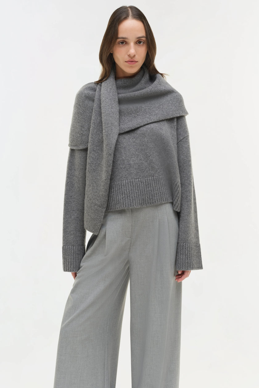 ELSON WOOL CASHMERE SCARF SWEATER