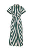 ASBURY DRESS IN GREEN WHITE STRIPE