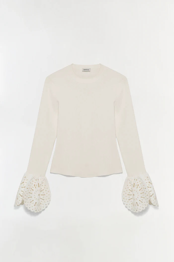 ELYSE EMBROIDERED KNIT TOP