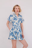 NASH MINI DRESS IN TOSSED FLORAL BLUE