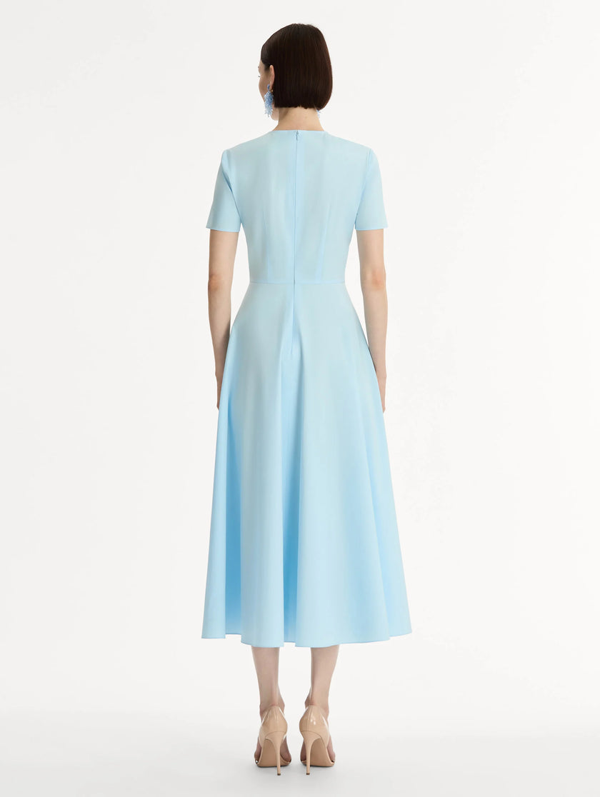 CHINE CYCLAMEN COTTON POPLIN DRESS