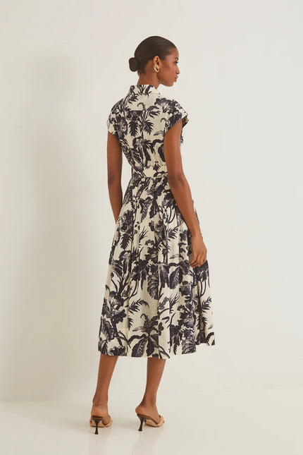 OCTAVIA DRESS IN FAUNA FLORAL NAVY