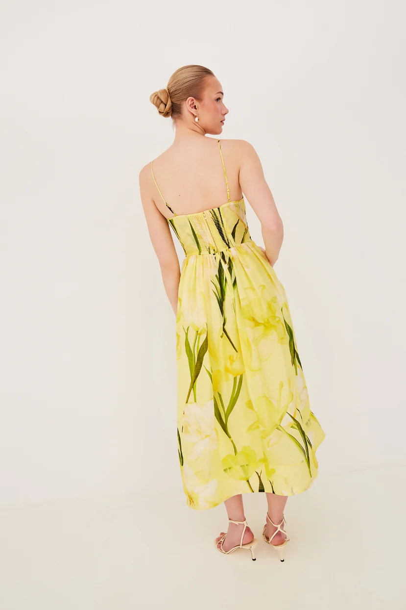 ALBA MIDI DRESS IN LILLIAN LEMON
