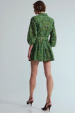 RAYA MINI DRESS IN BANDANA GREEN