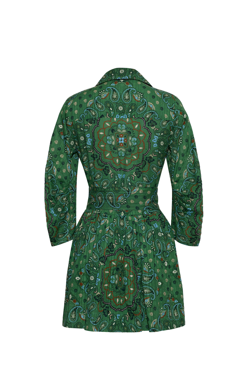 RAYA MINI DRESS IN BANDANA GREEN