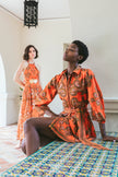 RAYA MINI DRESS IN PAISLEY ORANGE
