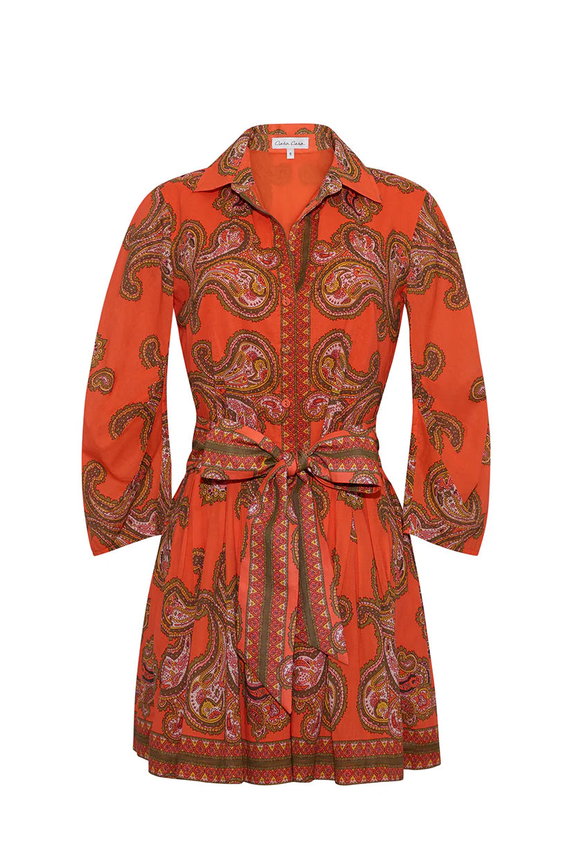 RAYA MINI DRESS IN PAISLEY ORANGE