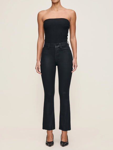 BRIDGET BOOT HIGHRISE INSTASCULPT CROP JEANS IN BLACK COATED