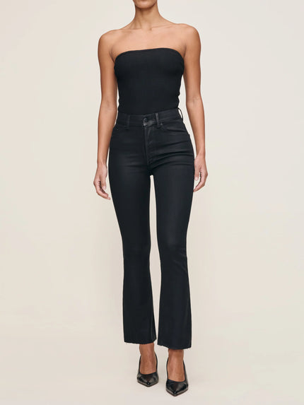 BRIDGET BOOT HIGHRISE INSTASCULPT CROP JEANS IN BLACK COATED