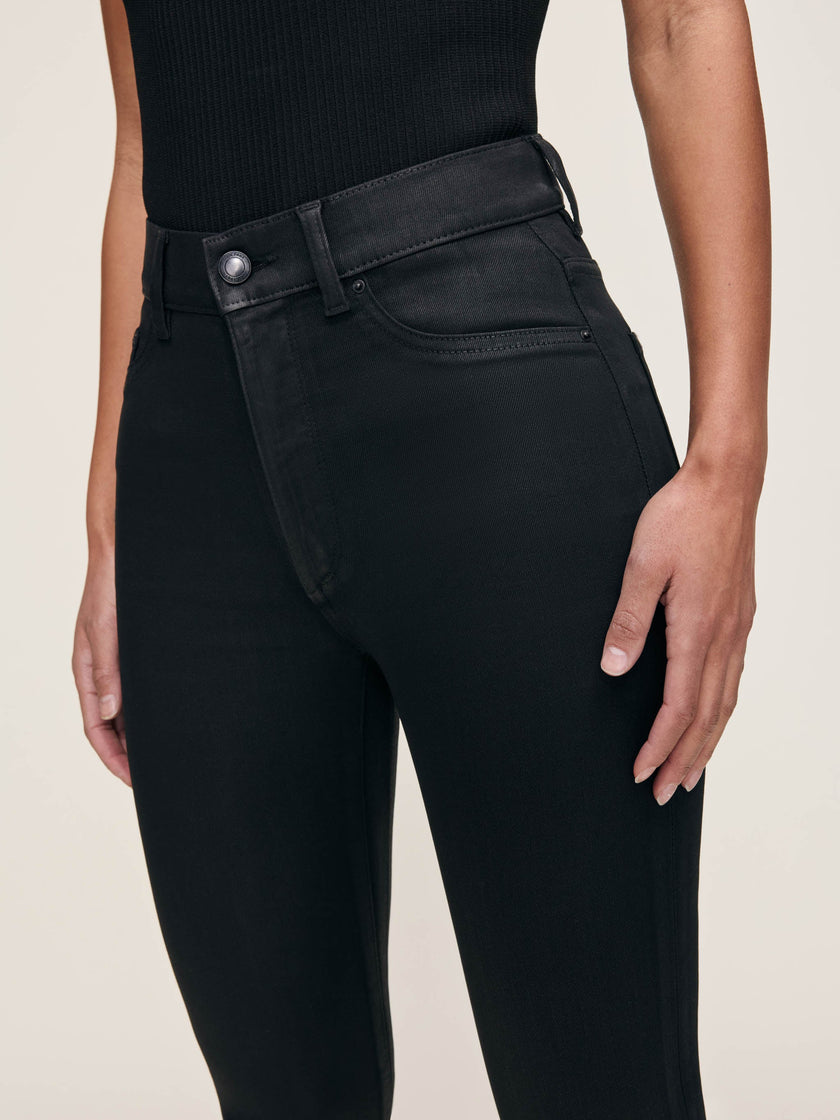 BRIDGET BOOT HIGHRISE INSTASCULPT CROP JEANS IN BLACK COATED