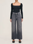 HEPBURN WIDE LEG HIGH RISE ANKLE JEANS IN NIGHTSHADE AURA