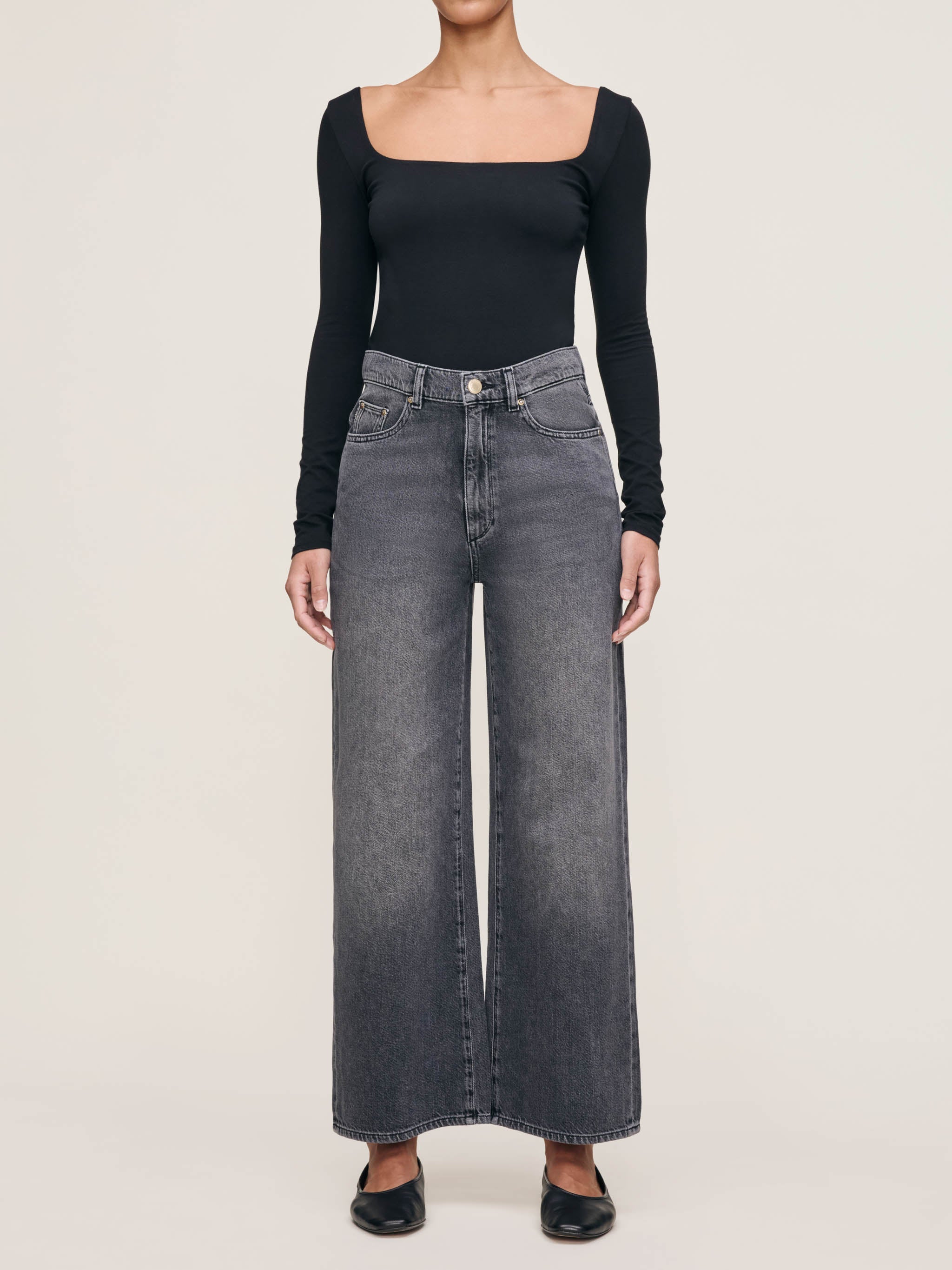 HEPBURN WIDE LEG HIGH RISE ANKLE JEANS IN NIGHTSHADE AURA