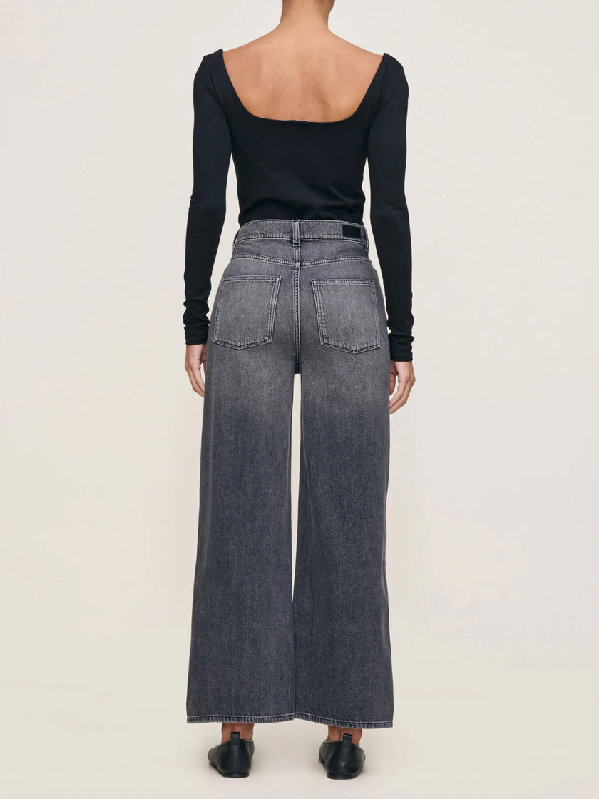 HEPBURN WIDE LEG HIGH RISE ANKLE JEANS IN NIGHTSHADE AURA