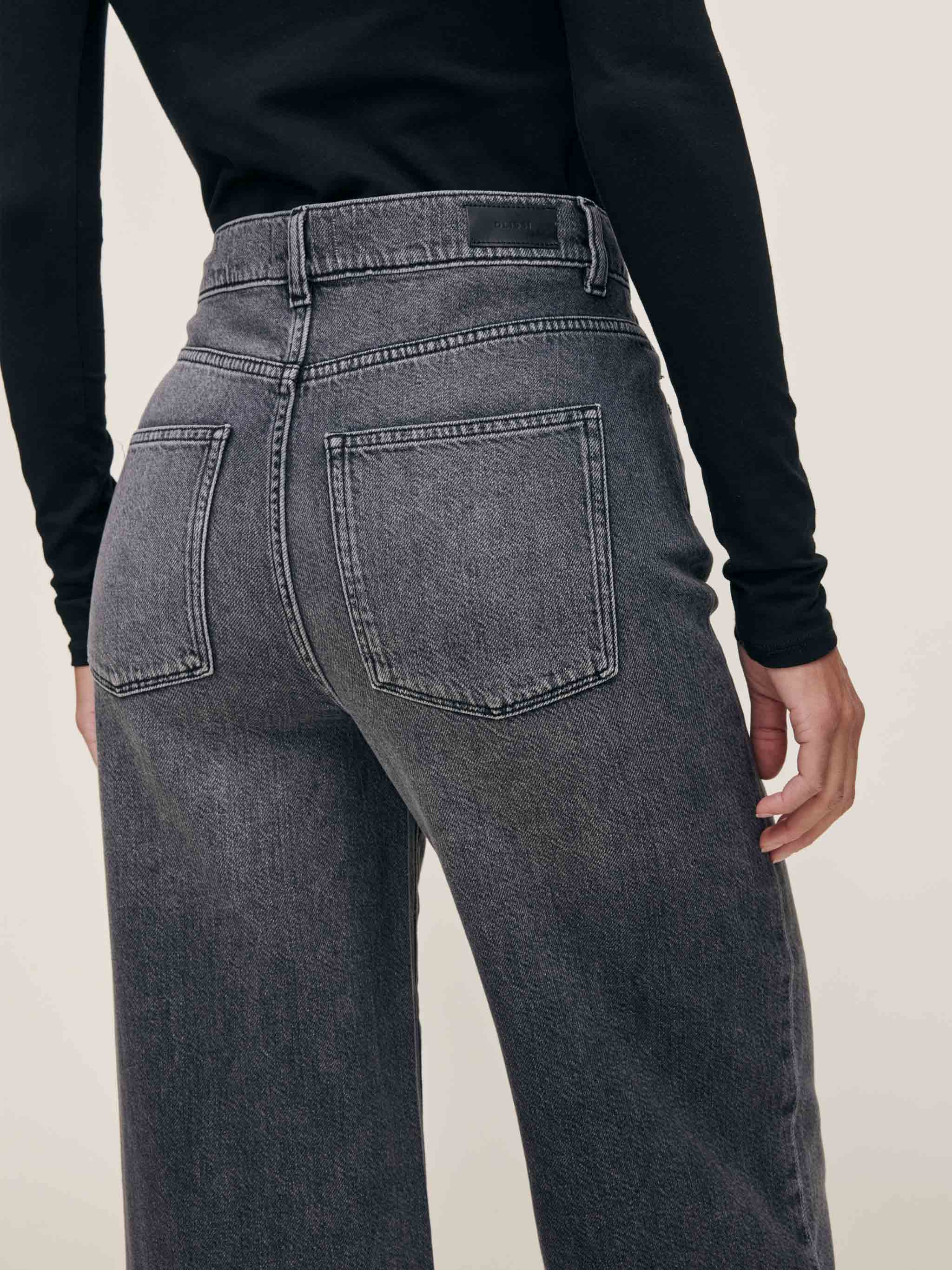 HEPBURN WIDE LEG HIGH RISE ANKLE JEANS IN NIGHTSHADE AURA