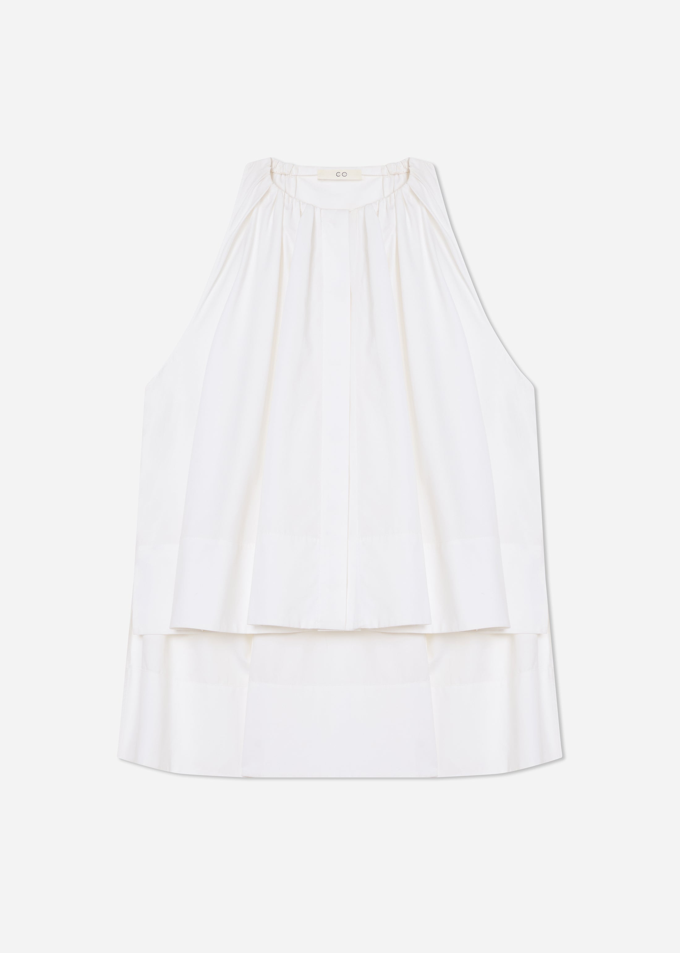 GATHERED TUNIC SHIRT IN COTTON SATEEN