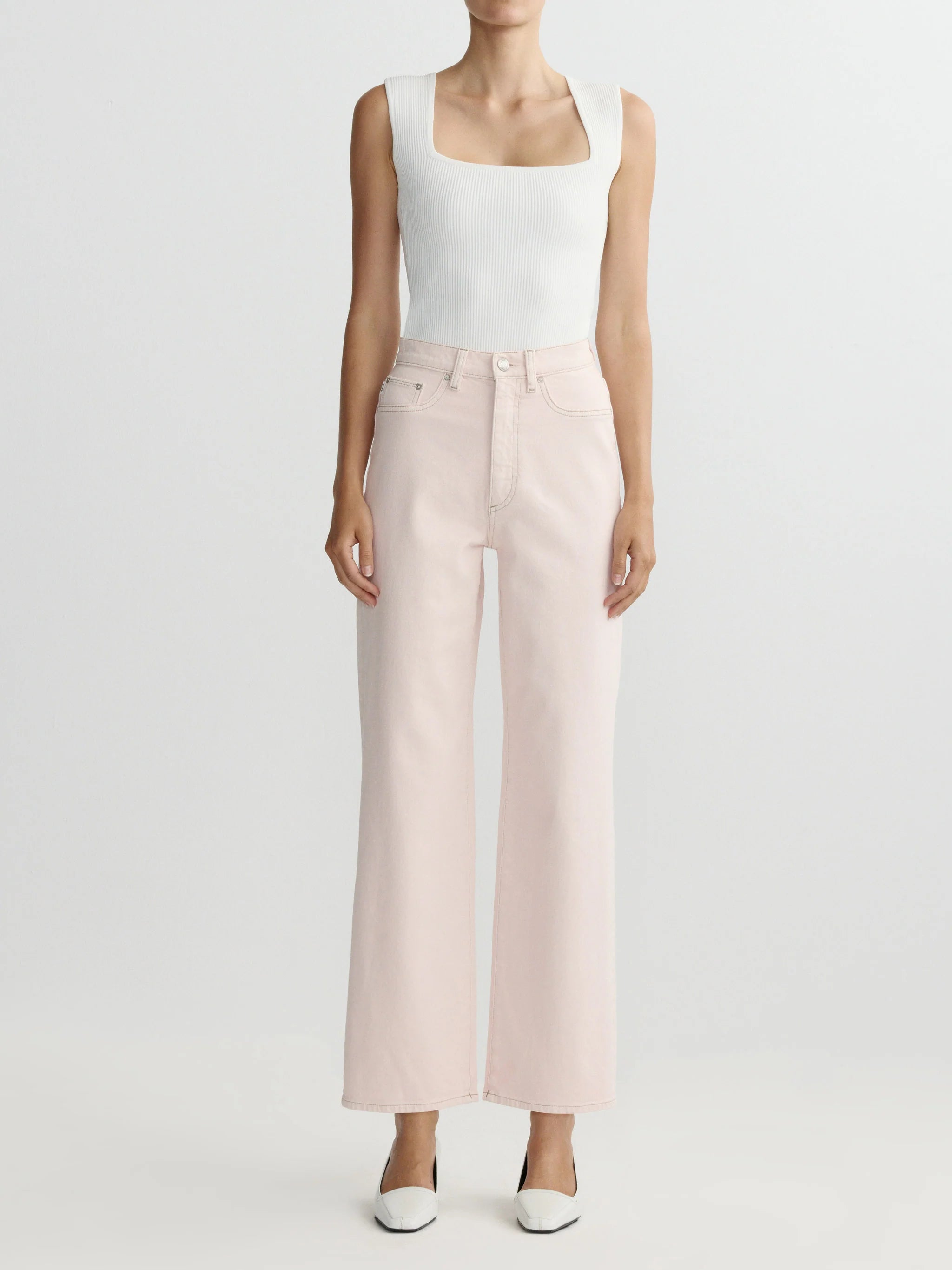 KARMINE REFINED WIDE LEG HIGH RISE 28IN JEANS IN BALLET