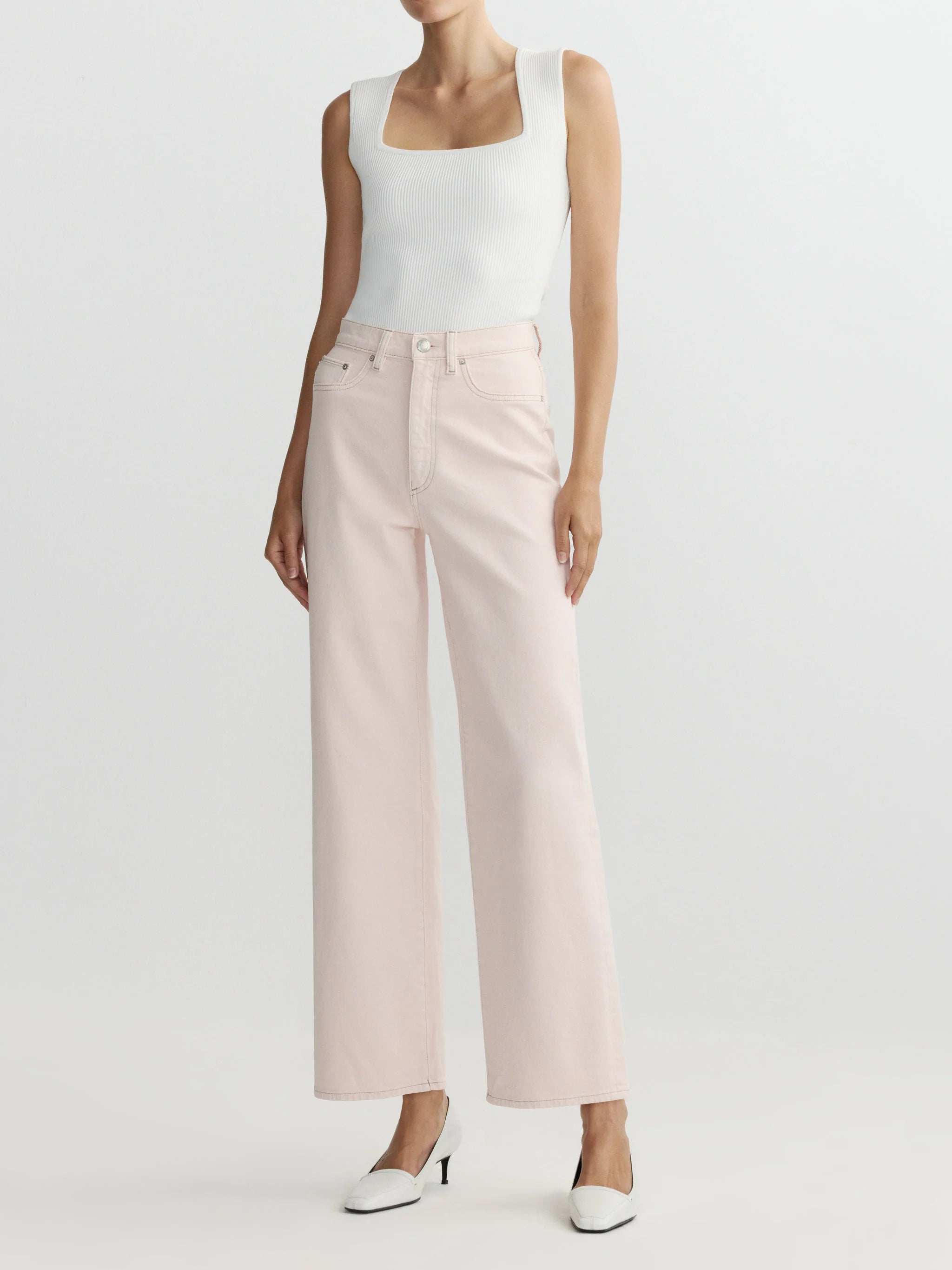 KARMINE REFINED WIDE LEG HIGH RISE 28IN JEANS IN BALLET