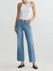 PIPPA REFINED WIDE LEG MID RISE ANKLE IN RIVERBANK