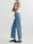 PIPPA REFINED WIDE LEG MID RISE ANKLE IN RIVERBANK