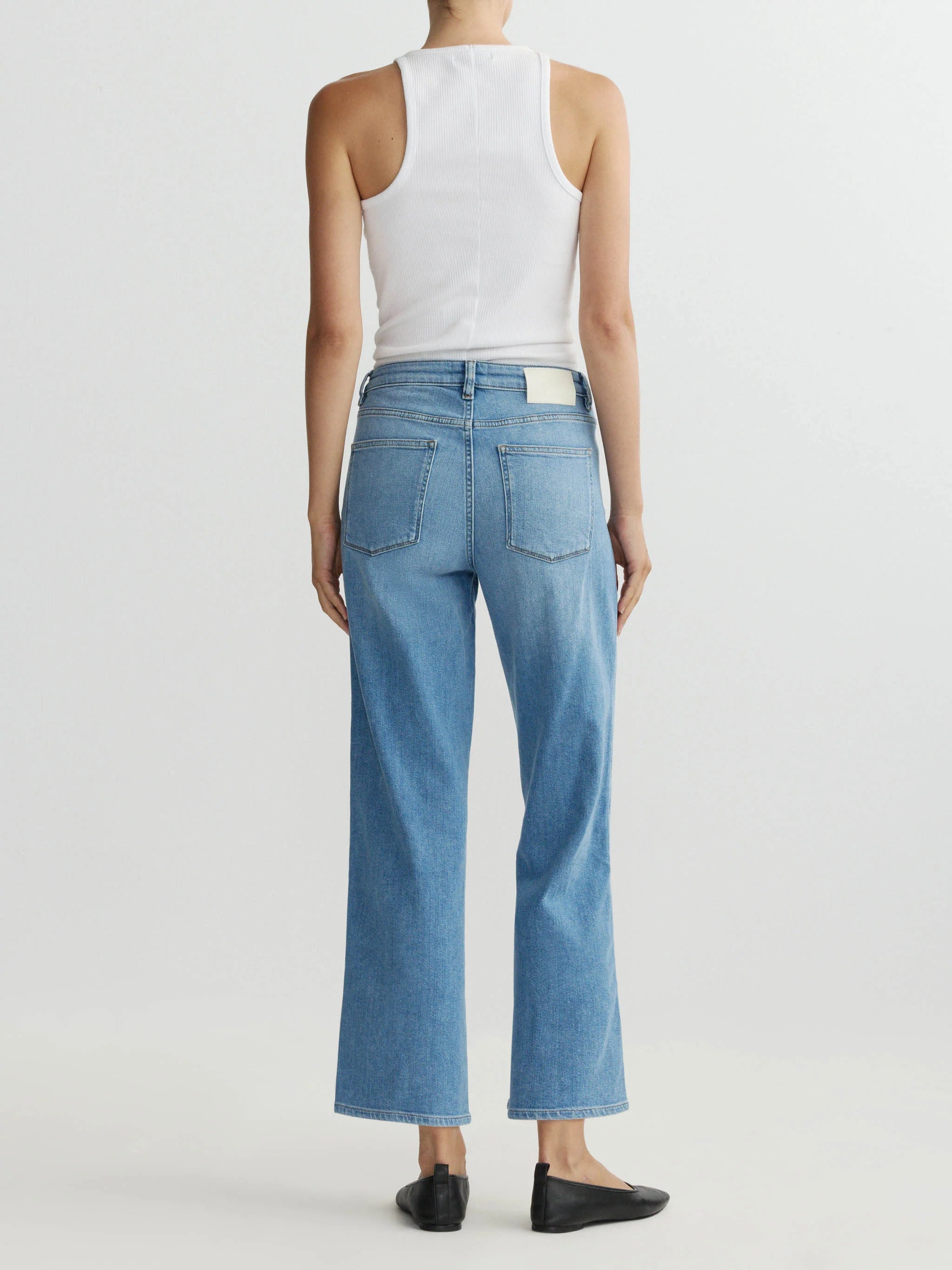 PIPPA REFINED WIDE LEG MID RISE ANKLE IN RIVERBANK