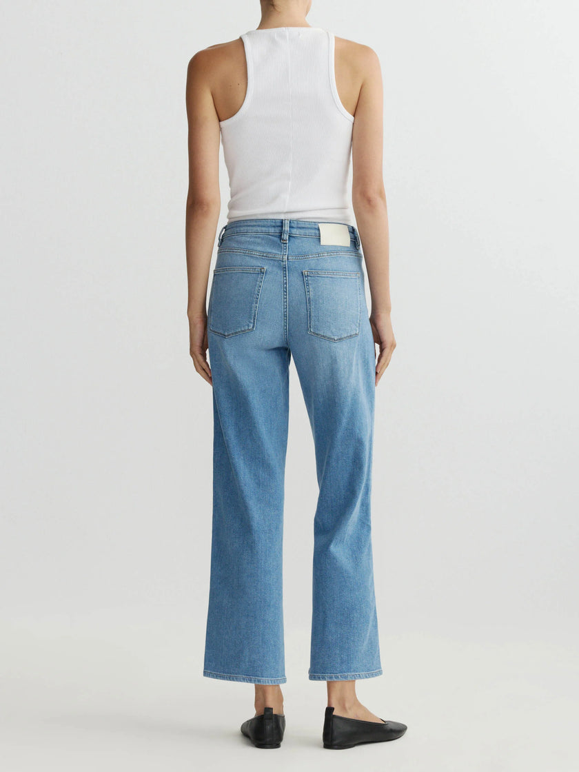 PIPPA REFINED WIDE LEG MID RISE ANKLE IN RIVERBANK